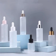 Sunshine pèsonèl swen Frosted kosmetik vè boutèy lwil esansyèl 20ml 30ml 40ml 50ml 60ml 80ml boutèy an vè ak gout